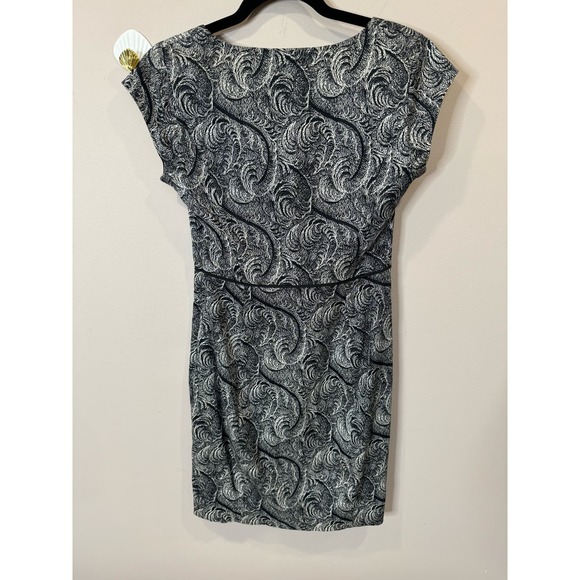 Marchesa Voyage Feather Print Twill Mini Dress Size 2 - Picture 7 of 7